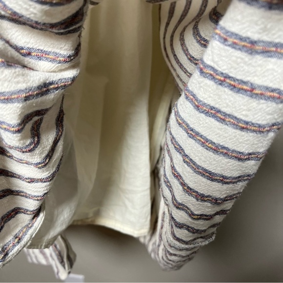 Arula A Beautiful Soul‎ Women Dress 3X White Stripe Button Tiered Boho Cottage - Picture 8 of 10